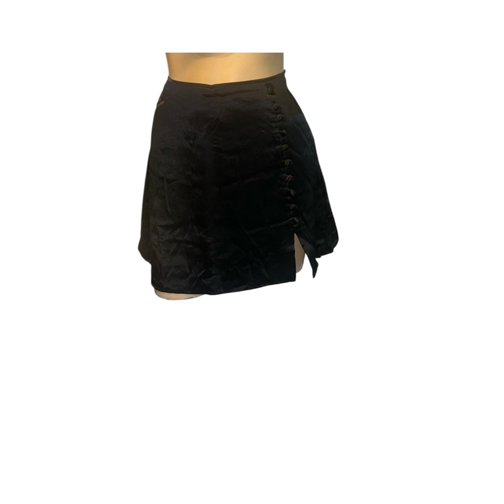 Zara Black Mini Skirt with Side Buttons